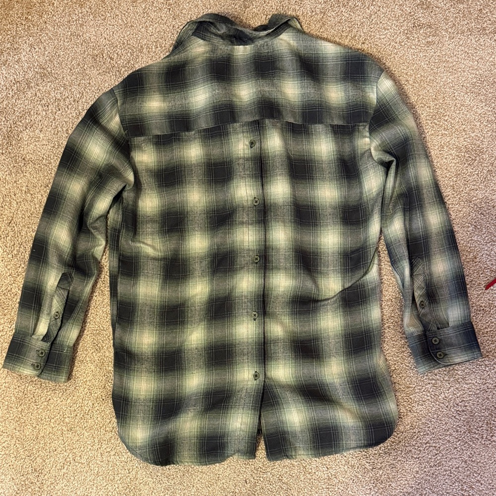 Lola River Green Plaid Women’s Button Down Shirt - Picture 3 of 5